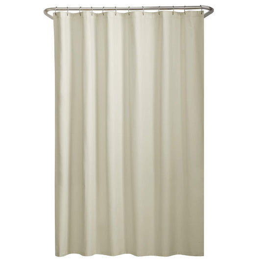 Zenna Home - Cortina de ducha de tela, repelente al agua, forro de tela de microfibra suave para duchas y bañeras, tela lavable con dobladillo pesado, 70 x 72 pulgadas, hueso