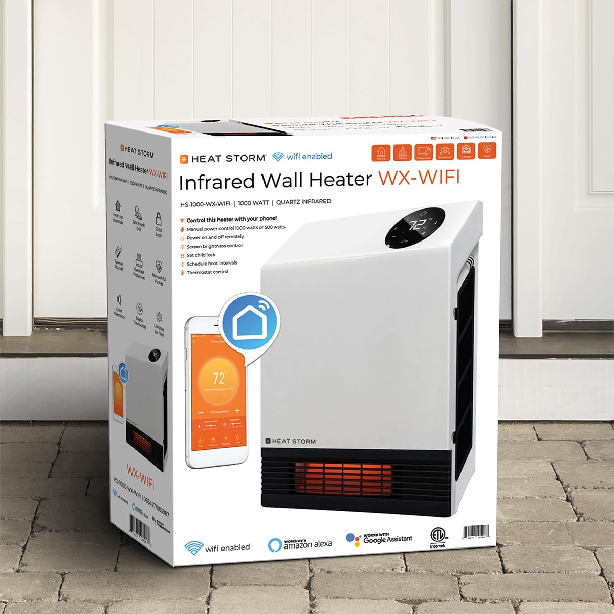 Heat Storm HS-1000-WX-WIFI Calentador de pared infrarrojo WiFi, 1000 W