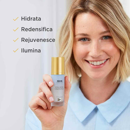 ISDIN Isdinceutics hyaluronic concentrate, serum facial ligero y ultrahidratante, con acido hialuronico - 30ml + SI-NAILS Fortalecedor con ácido hialurónico 2.5 ml