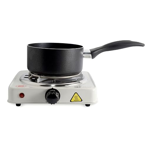 Parrilla eléctrica Koblenz de 1 Quemador de Espiral para Mejor Distribución de Calor, Termostado de Seguridad, 5 Niveles de Calentamiento, Indicador Luminoso, Calentamiento Rápido, modelo PEKM-1000 EG