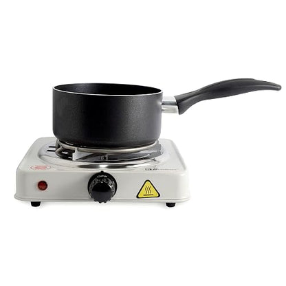 Parrilla eléctrica Koblenz de 1 Quemador de Espiral para Mejor Distribución de Calor, Termostado de Seguridad, 5 Niveles de Calentamiento, Indicador Luminoso, Calentamiento Rápido, modelo PEKM-1000 EG
