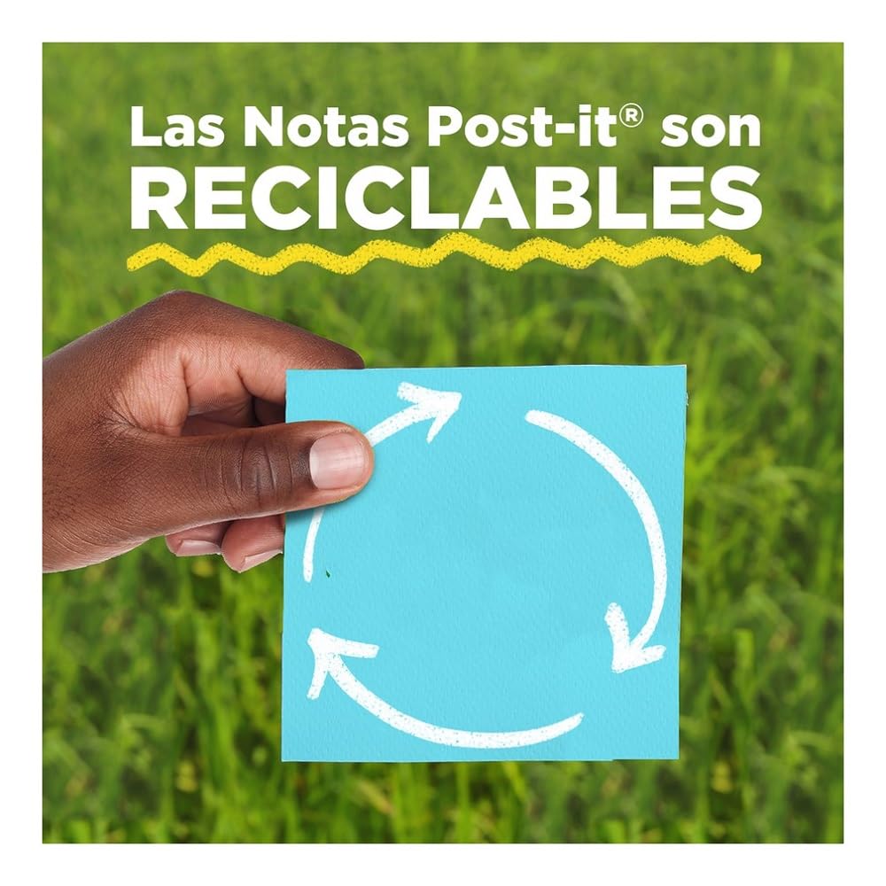POST-IT 3M Notas Adhesivas 2x Poder de Adhesión Color Negro 350 hojas | Ideales para crear, planear y organizar, Super adhesivas, Multiusos, 76 x 76mm, 5 pads con 70 piezas c/u