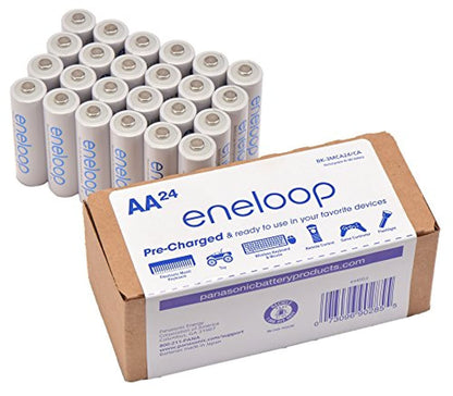 Eneloop Pilas AA Recargables Ni-MH, Paquete Múltiple - Batteries 24 Pack - 24 Count (Pack of 1) - Pilas solamente