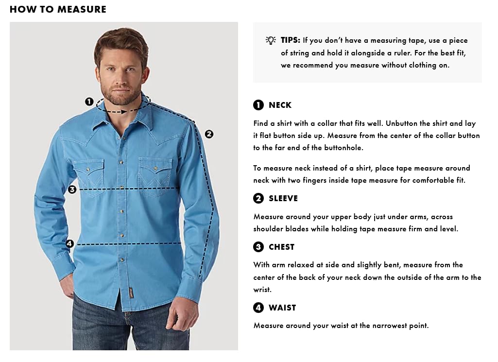 Wrangler Camisa Manga Larga de Algodón para Hombre