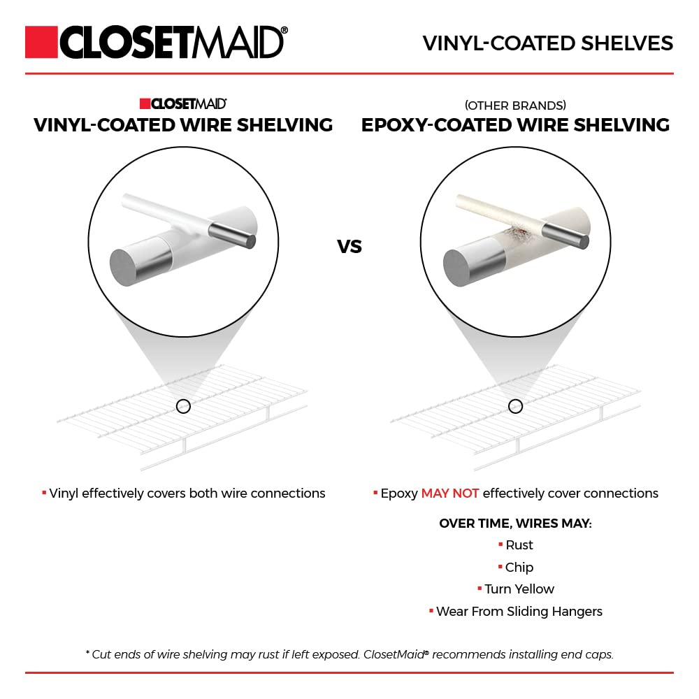 ClosetMaid 2087 shelftrack 0,6 m. a 4 pies Ajustable clóset Organizador Kit, Color Blanco, 2 Ft. to 4 Ft., 1 uds. por Paquete