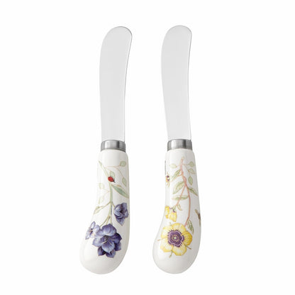 Lenox Butterfly Meadow Cubiertos de 65 Piezas para 12 Comensales - Juego de 2 Cuchillos para Untar