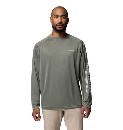 PFG Terminal Tackle Heather Camisa de Manga Larga para Hombre - G - Logotipo de Cypress - Dark Stone