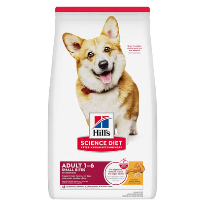 Hill's Science Diet Small Bites Croquetas para Perro Adulto Pollo 6.8Kg | Croquetas Hill's para perro, pollo real, razas pequeñas, digestión saludable, sistema inmunológico fuerte
