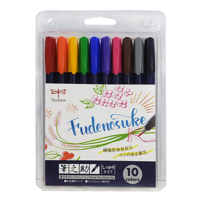 Set de 10 Marcadores de Colores Fudenosuke Tombow Punta Dura