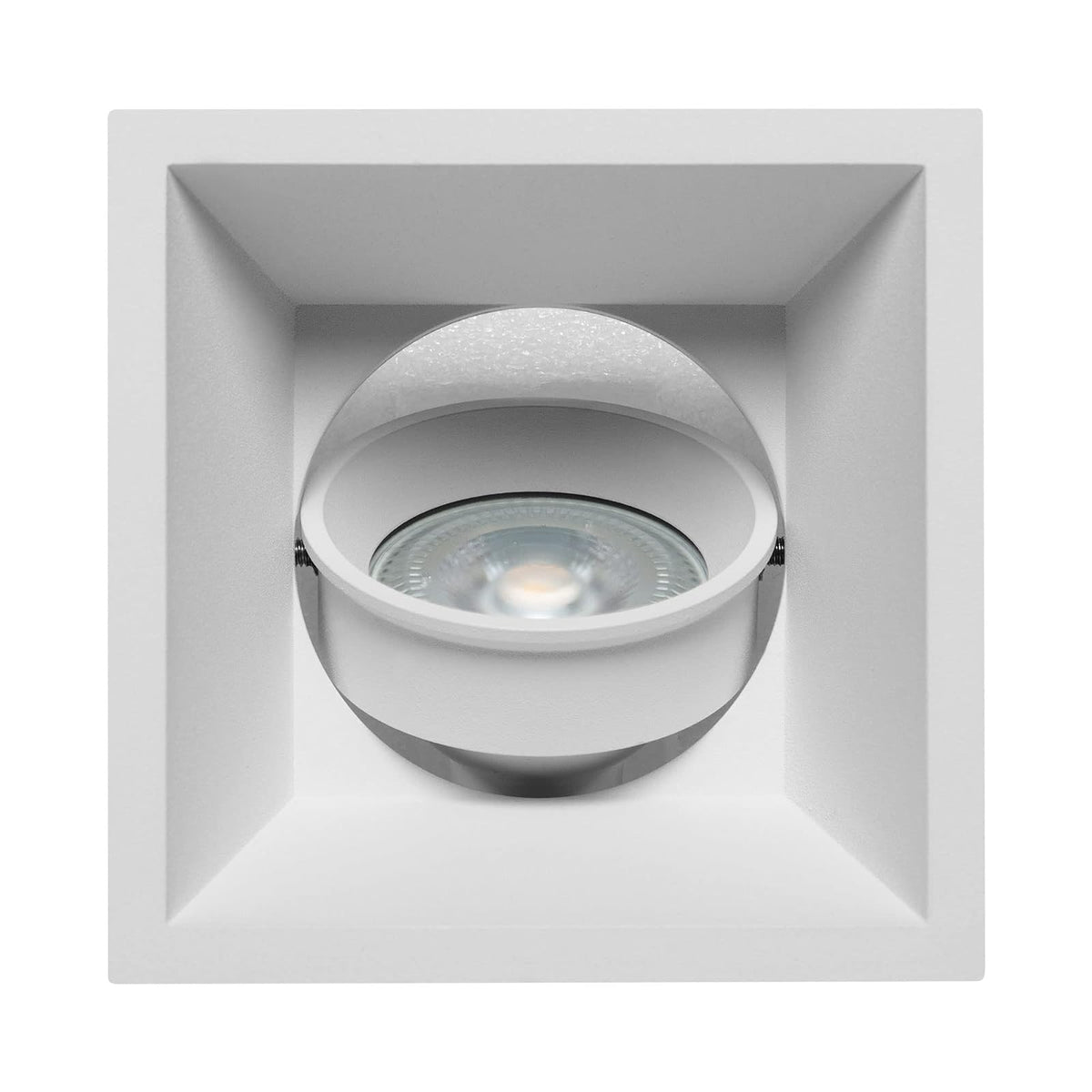 ILLUX Lámpara de empotrar en plafón, Uso en interior, Lampara moderna y Elegante, Incluye foco MR16 de luz Neutra 4.5 W, Color Blanco, lampara para recamara, sala, cocina TH-3004.BKT40,