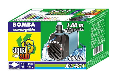 AQUASUB 4211 Bomba Agua 800 L/H 1.6M 13W