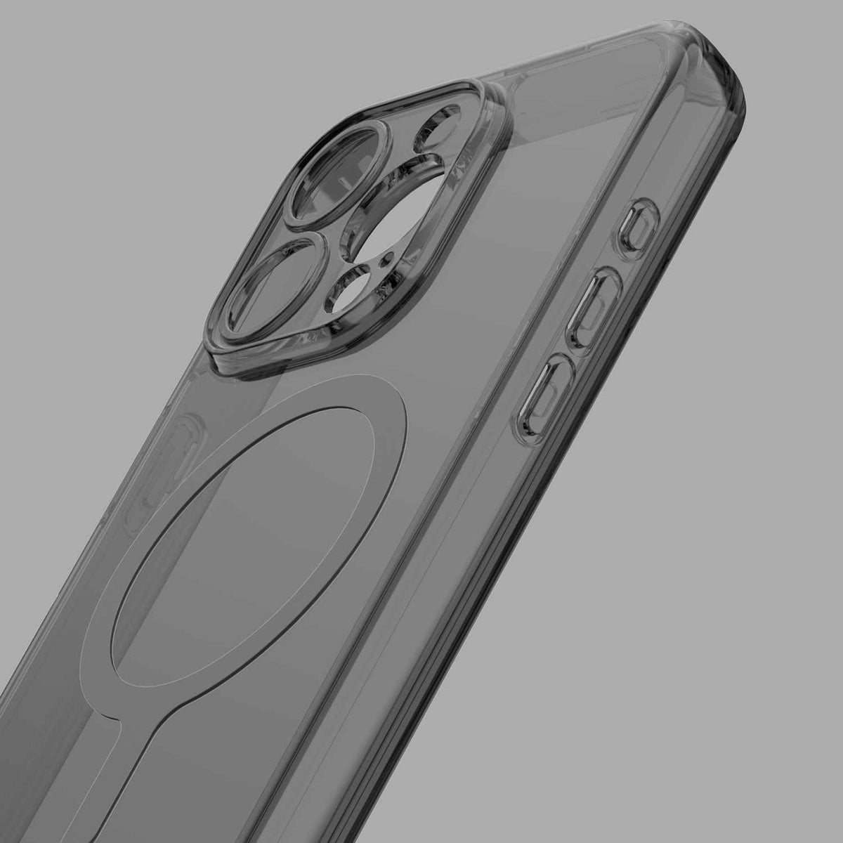 Avana Ice Funda con MagSafe Compatible con iPhone 15 Pro MAX, Resistente a Caídas de 3m, Bisel Elevado, Protección Antimicrobiana - Negro/Transparente