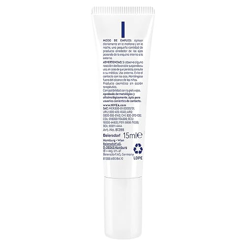 NIVEA Crema Reafirmante para el Contorno de Ojos Q10 (15 ml) - Tratamiento Antiarrugas, Estimula la Generación de Colágeno y Reduce las Líneas de Expresión - Ideal para Todo Tipo de Piel