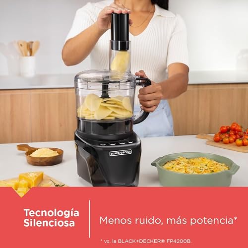 Black+Decker Procesador de Alimentos 8 Tazas Ensamblaje Fácil, FP4342-0BDLA | 2 velocidades más función pulso con 850W de potencia