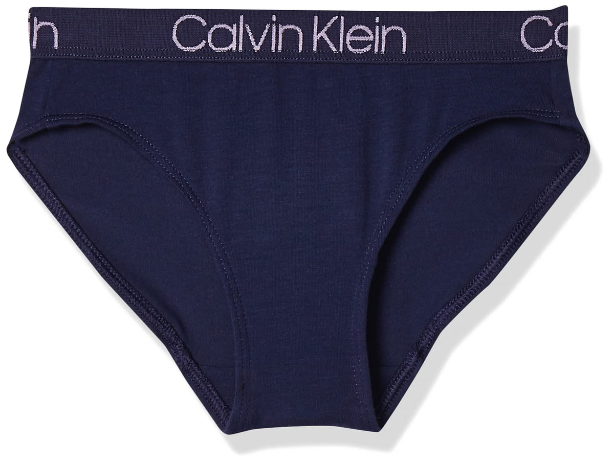 Calvin Klein Bikini de Algodón para Niña, Paquete de 3 - XL - Single - Symphony