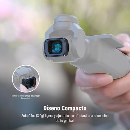 NEEWER Lente Gran Angular de 0.75X Compatible con dji OSMO Pocket 3, Campo de visión ampliado de 108°, Objetivo de cámara asférica recubierta magnética, Accesorios Action CAM, LS-45