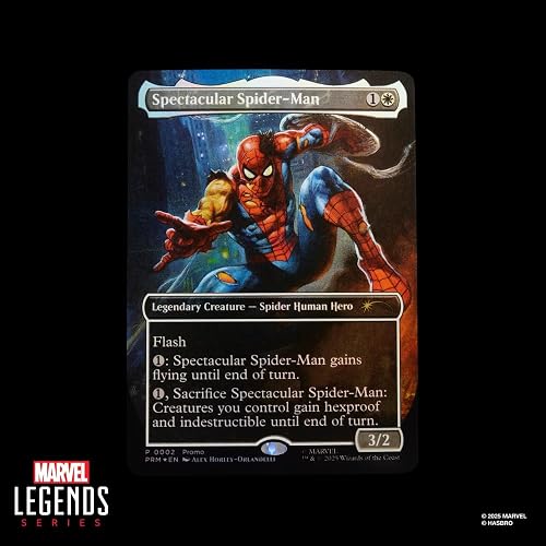 Marvel Legends Spider-Man Magic The Gathering Figura Articulada 15 cm | Marvel Legends Spider-Man Figura de acción de 6 pulgadas Magic The Gathering Wave 1 - Spider-Man Battle Damaged