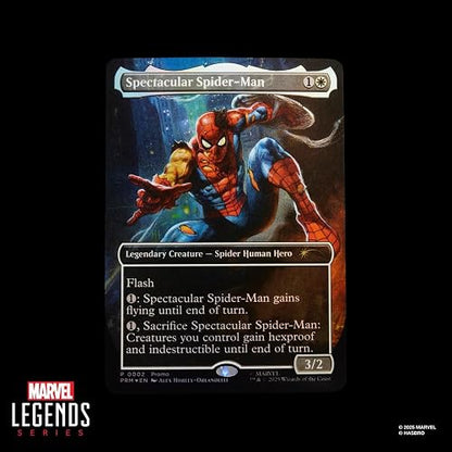 Marvel Legends Spider-Man Magic The Gathering Figura Articulada 15 cm | Marvel Legends Spider-Man Figura de acción de 6 pulgadas Magic The Gathering Wave 1 - Spider-Man Battle Damaged