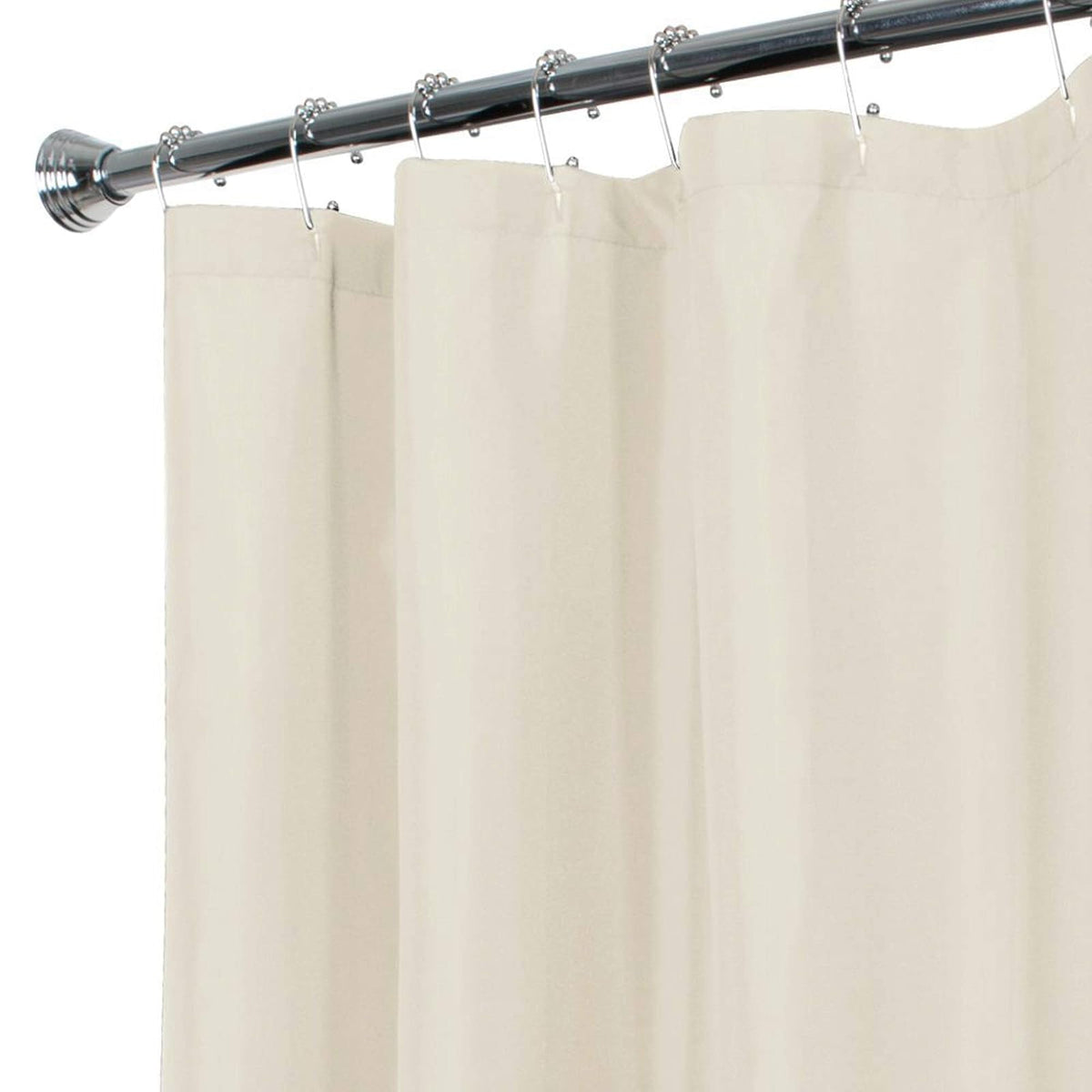 Zenna Home - Cortina de ducha de tela, repelente al agua, forro de tela de microfibra suave para duchas y bañeras, tela lavable con dobladillo pesado, 70 x 72 pulgadas, hueso