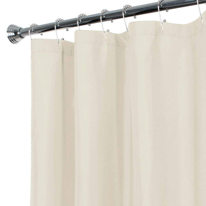 Zenna Home - Cortina de ducha de tela, repelente al agua, forro de tela de microfibra suave para duchas y bañeras, tela lavable con dobladillo pesado, 70 x 72 pulgadas, hueso