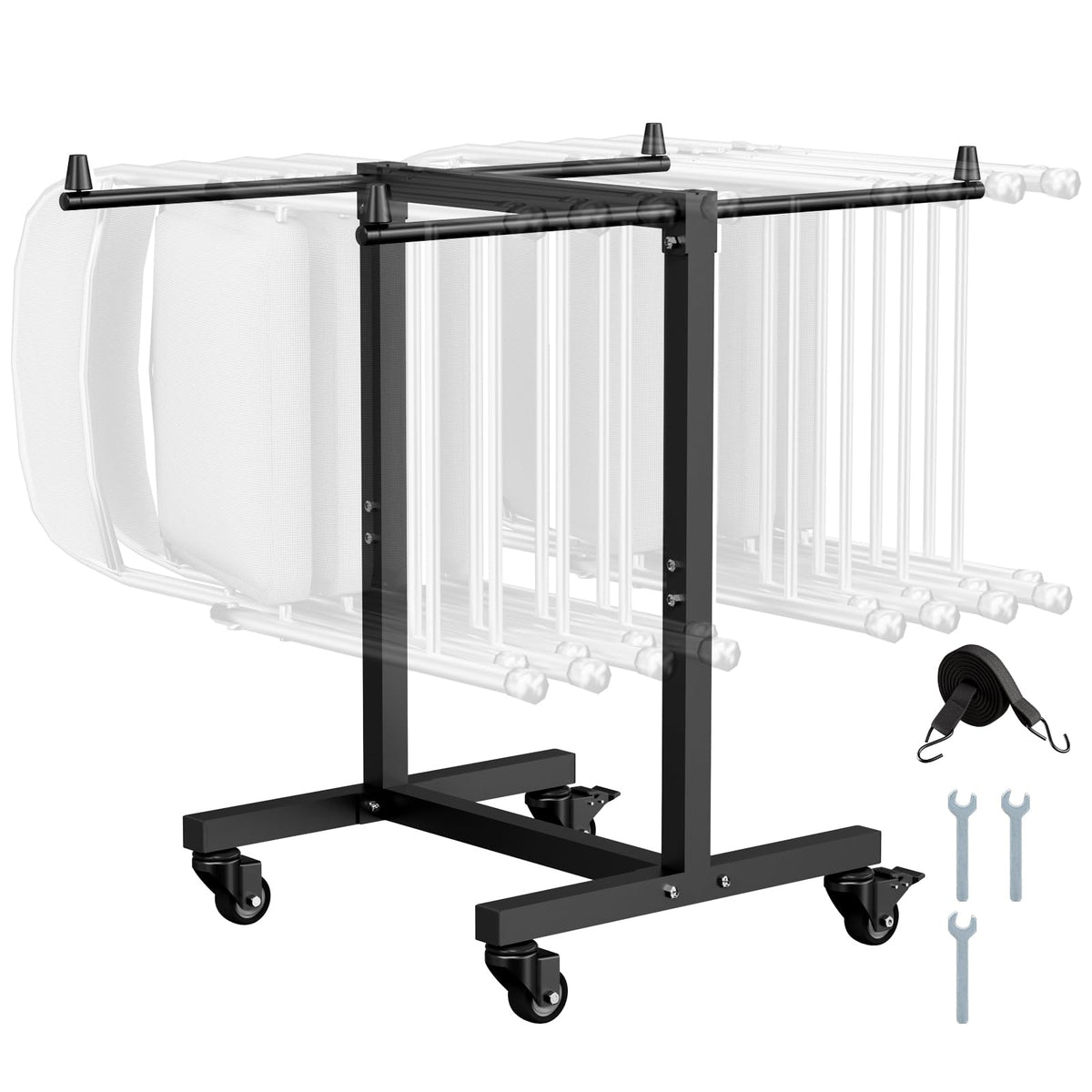 VEVOR Carrito para Sillas Plegable 10 Sillas 45 kg - Tipo en forma de T