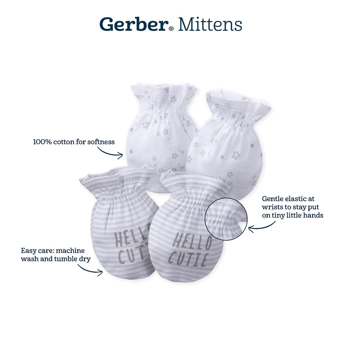 Gerber - Paquete de 8 y 12 manoplas antiarañazos