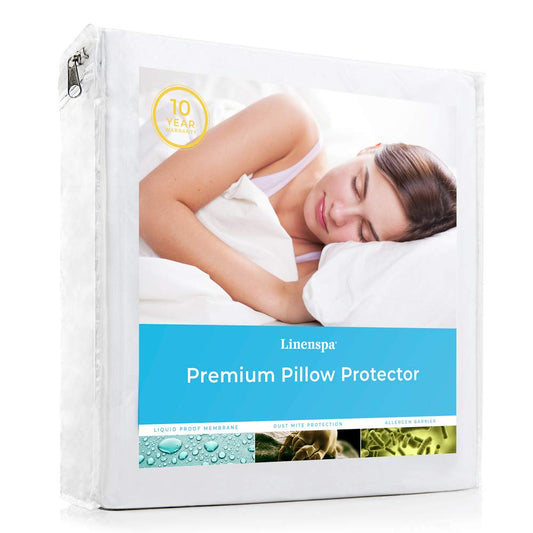 Linenspa - Protector de Almohada - Tela Suave y 100% Impermeable - Hipoalergénico, Protege Contra Manchas y Gérmenes - Tamaño: California King