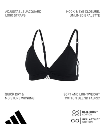Adidas 3 Stripes Active Essentials Cotton Triangle Wrap Bralette Sujetador Mujer