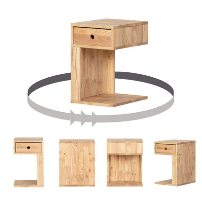 South Shore Furniture Sweedi Solid 1-Drawer Nightstand-Pink Wood