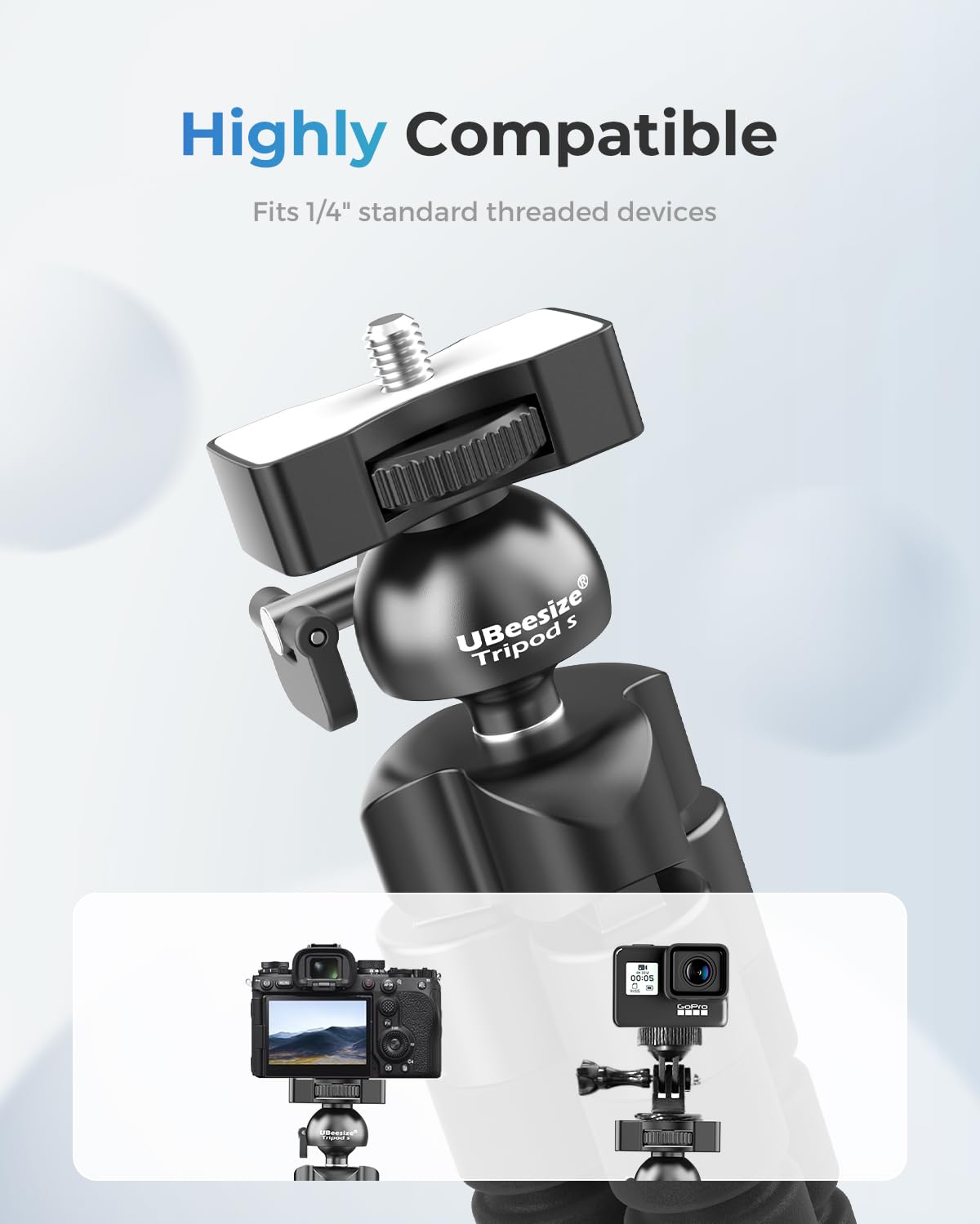 UBeesize Trípode S Premium Flexible Teléfono Trípode con Mando Inalámbrico, Mini Trípode Soporte para Cámaras/GoPros/Dispositivos Móviles