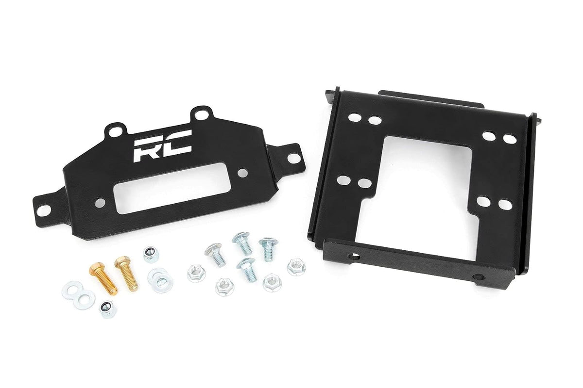 Rough Country Placa de Montaje de cabrestante para Polaris RZR XP 1000-93042 2014-2022, Color Negro