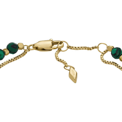 Fossil - Pulsera de acero inoxidable en tono dorado para mujer