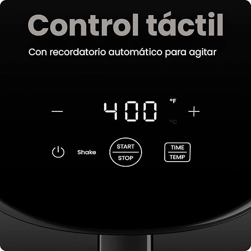 Chefman freidora de aire 2 Qt Freidora de aire compacta y que ahorra espacio canasta antiadherente sin PFAS comidas rápidas y fáciles en minutos perfecto para departamentos temporizador digital Negro