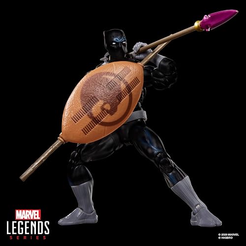 Marvel Legends Series, Marvel Super Heroes y Magic: The Gathering, Pantera Negra, Figura de 15 cm con Carta Exclusiva Metalizada de colección para el Juego