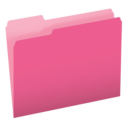 Pendaflex Fólder Bitono, Ceja 1/3, Caja con 100 - Rosado