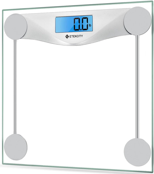 Etekcity Digital Body Weight Bathroom Scale With Body Tape Measure, Tempered Glass, 400 Pounds Scales