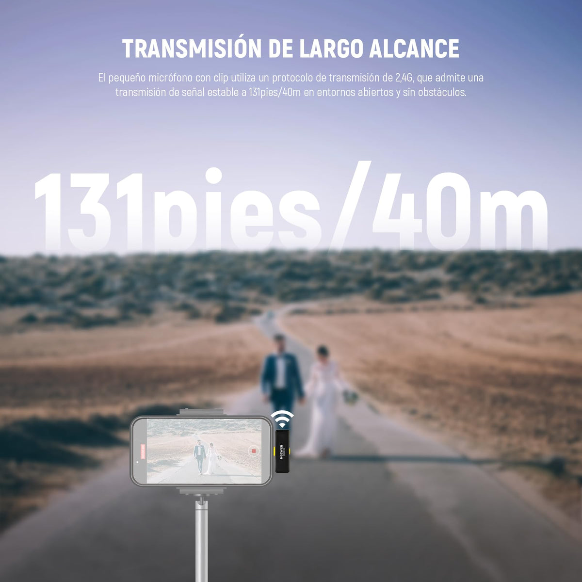 NEEWER Sistema Micrófono Inalámbrico Lavalier, 1 Receptor USB C con Adaptador OTG y 2 Transmisores Condensador Omnidireccionales con Cancelar Ruido Compatible con iPhone 16 Pro MAX S24 Ultra, KM23