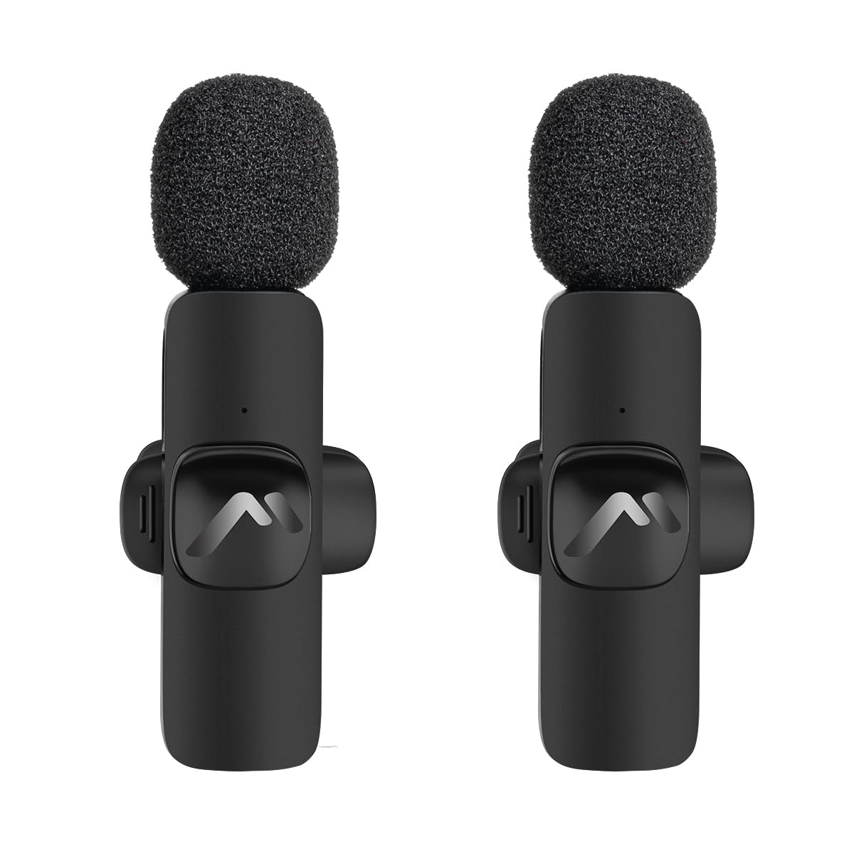 Mitzu Kit MICROFONOS LAVALIER para Todo Tipo DE Contenido DE Medios con REDUCCIÓN DE Ruido DSP/Wireless/Receptor Tipo C/USB/Lightning Negros