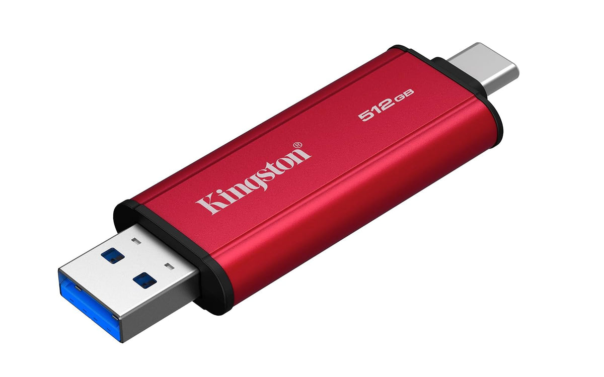 Kingston SSD Dual Portable, SSD Externo, Capacidad: 512GB, USB-A + USB-C, 3.2 Gen 2, Lectura: 1050MB/s, Escritura: 950MB/s, SKU: SPSD/512GB