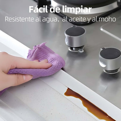 Cinta Selladora Autoadhesiva Blanca 3.8cmx3.2M, Impermeable | Banda Flexible Para Cubrir Juntas Y Bordes, Ayuda A Mantener Superficies Limpias En Diferentes Espacios Del Hogar