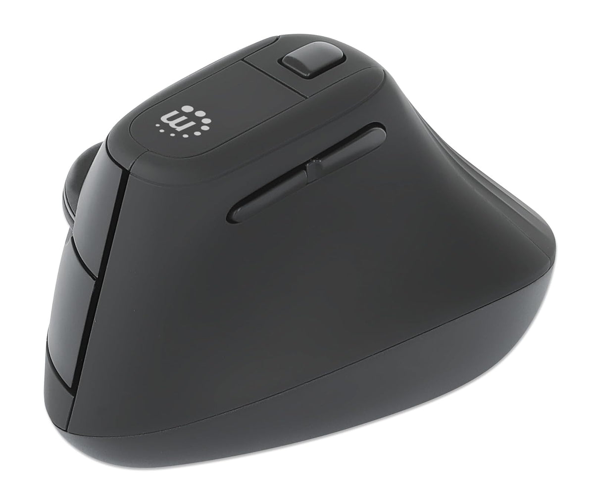 Manhattan 190336 Mouse Ergonómico Vertical Inalámbrico USB 2.4 GHz con nanorreceptor, 800/1200/1600 dpi Ajustables, diseño ergonómico 60°, Compatible con Windows, macOS, Linux y ChromeOS