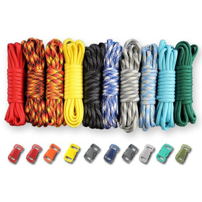 PARACORD PLANET - Kits de manualidades tipo III de 550 libras con hebillas, 100 pies, Elements