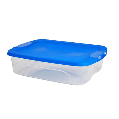 Italhome - Caja Organizadora, Capacidad a 36 Litros con Tapa, Ideal para la Organización en el Armario, Cocina, Oficina, Color Transparente