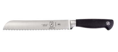 Mercer Culinary Genesis Juego de bloque con 6 cuchillos forjados, Bloque de madera con vidrio templado, Negro/Acero, 15" x 4" x 10", 1, 1