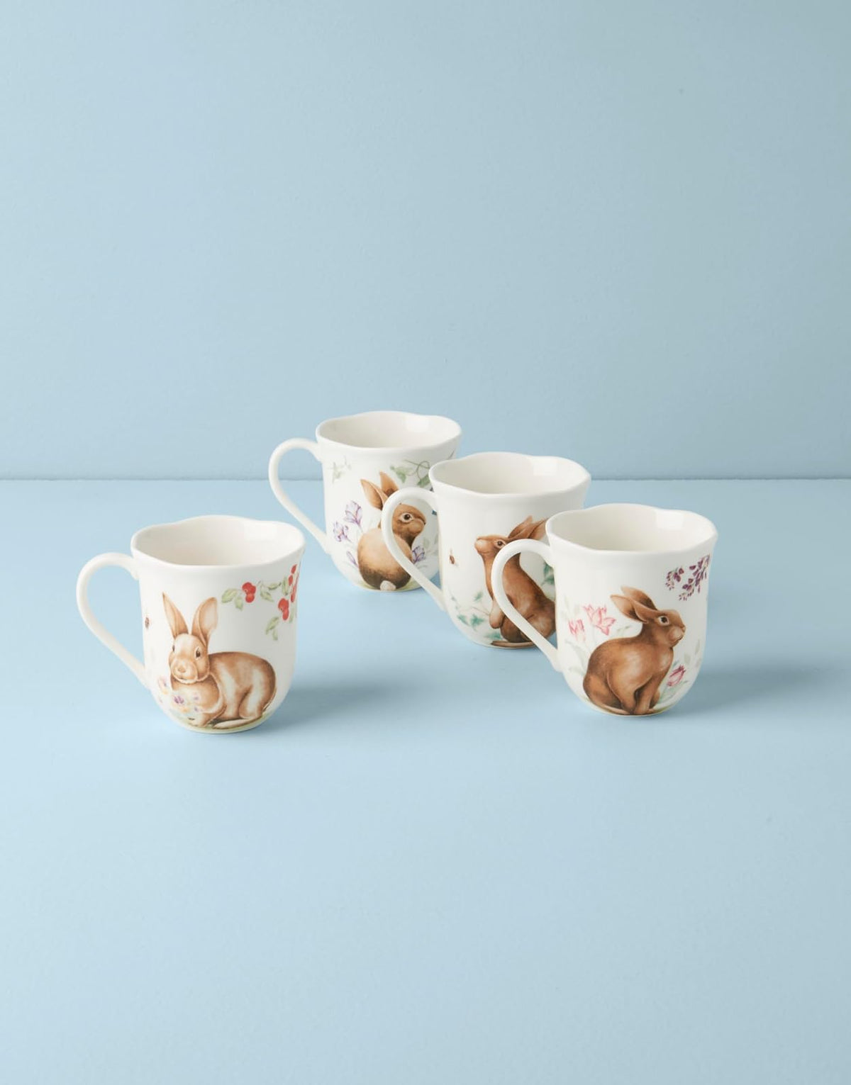 Lenox 894154 - Juego de 4 tazas de conejito de mariposas