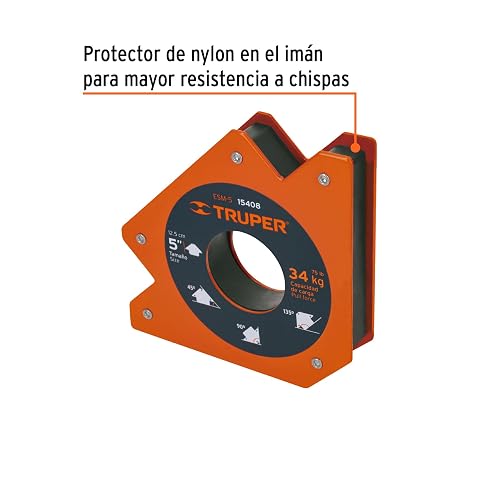 Truper ESM-5, Escuadra magnética 5" para soldar capacidad 34 kg
