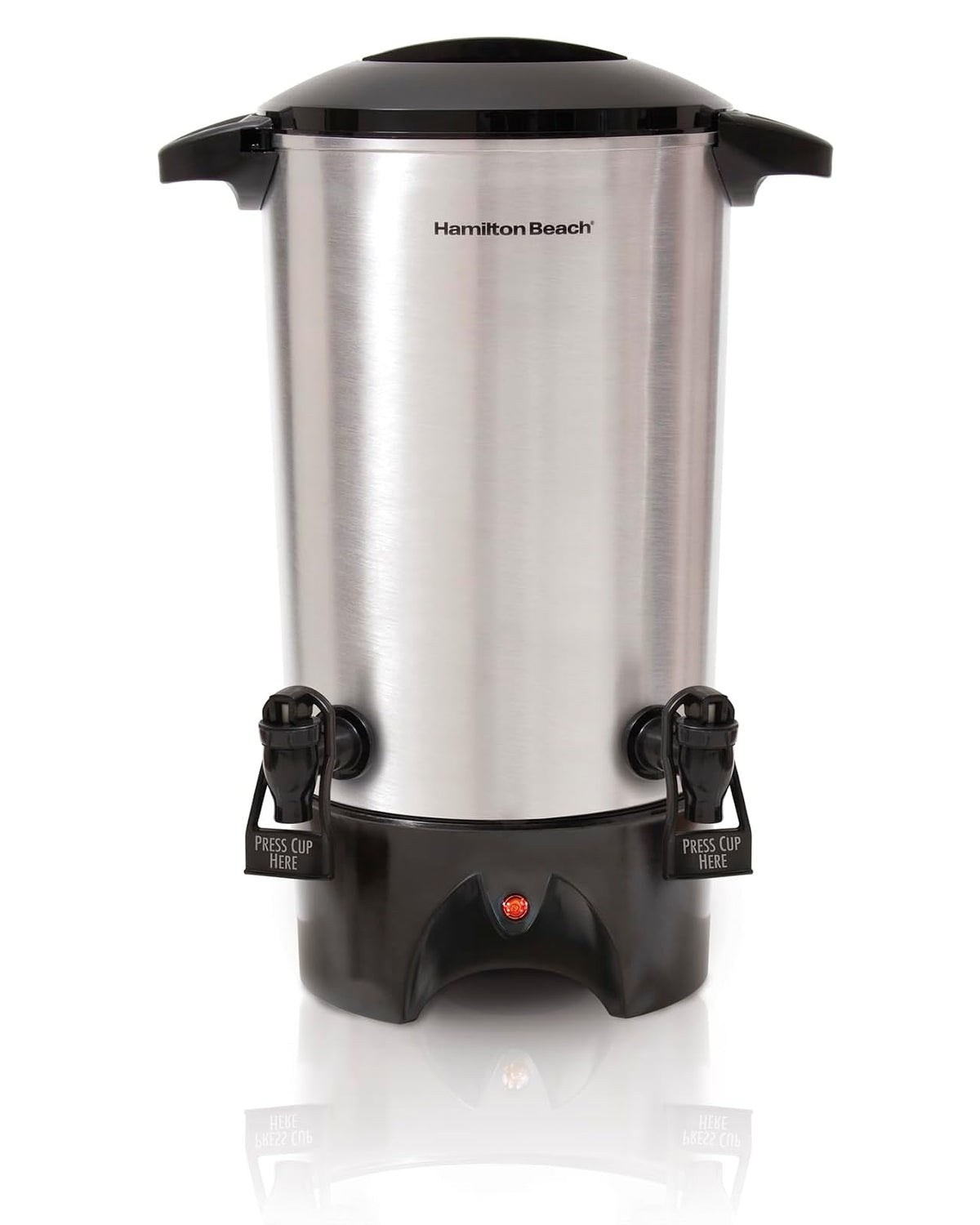 Hamilton Beach Cafetera de Gran Capacidad para 45 Tazas, Plata - Doble canalón
