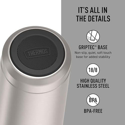 THERMOS ICON SERIES, aislante para latas de bebidas, 12 onzas, acero inoxidable mate, aislado al aspiradora