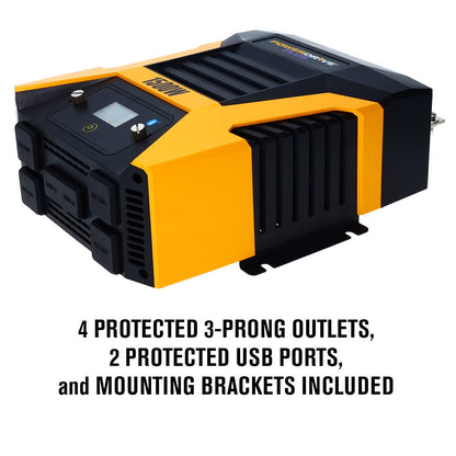 PowerDrive Plus PWD1500P Inversor de Potencia de 1500 W con tecnología inalámbrica Bluetooth(R) y Control Remoto