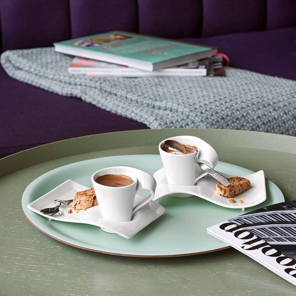 Villeroy & Boch New Wave Caffe Juego de 6 Piezas | Para 2 tazas, porcelana premium, apto lavaplatos y microondas